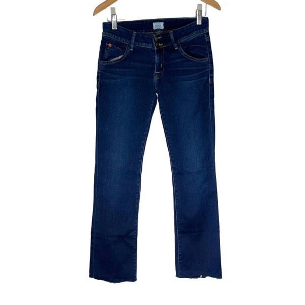 Hudson Denim Jeans Size 27 Low Rise Boot‎ cut Raw Edge Dark Wash